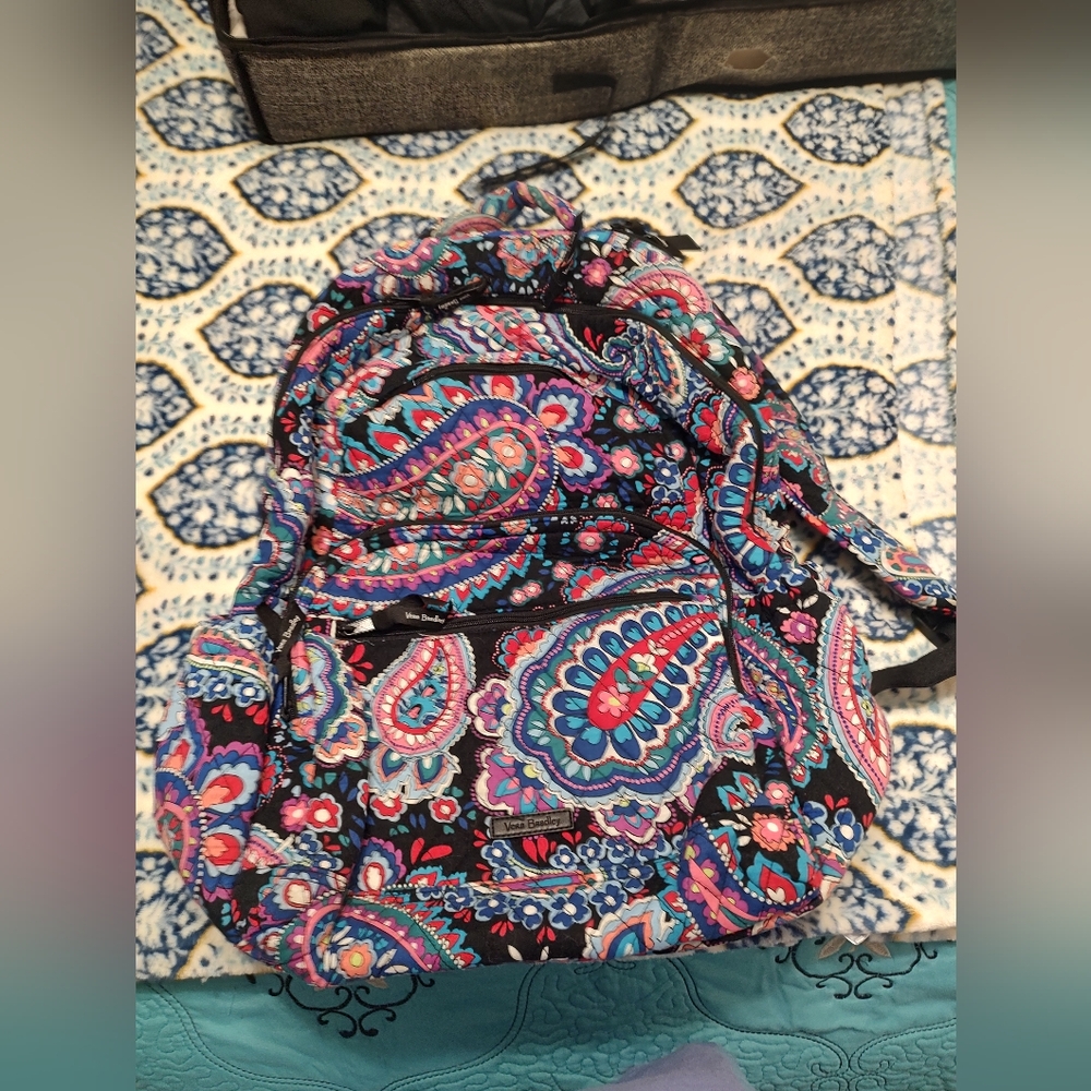 Vera Bradley Blue and Pink Paisley Backpack